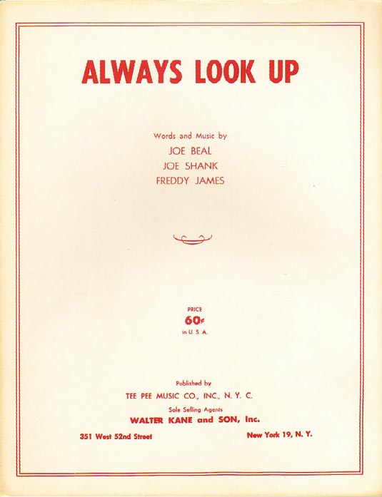 Always Look Up sheetmusic cover-Walter Kane and Son Inc.