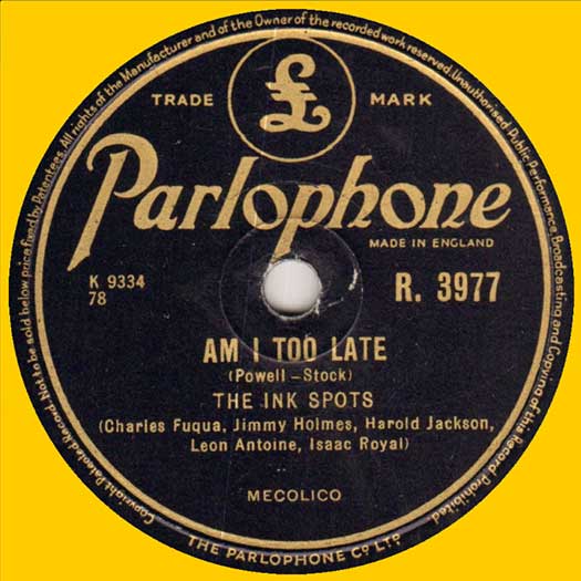 Parlophone R. 3977 record label, made in England