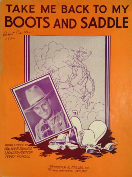 Boots and Saddle Sheetmusic w/ Gene Autry