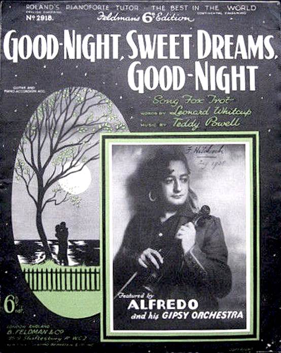 Good-Night, Sweet Dreams Good-Night Sheetmusic cover with Alfredo and his Gipsy Orchestra