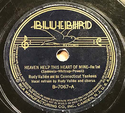 1938 Bluebird # B-7067-A rudy Vallee record label