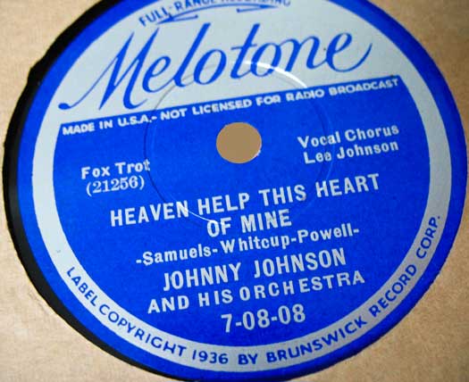MELOTONE #7-08-08 Johnny Johnson and his orchestra record label