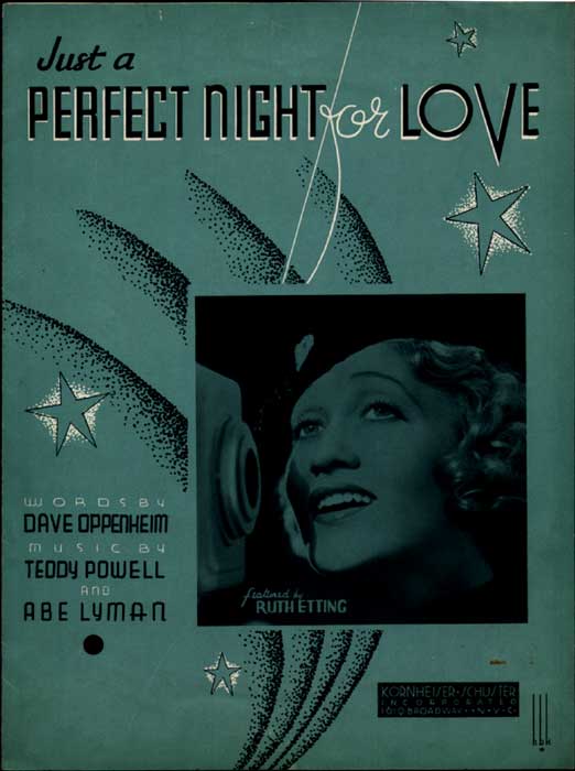 Just a Perfect Night For Love-Sheetmusic w/Ruth Etting