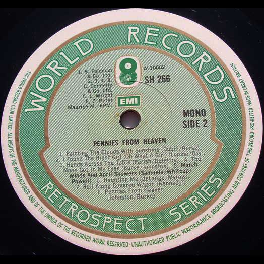 EMI SH 266 World Music record label