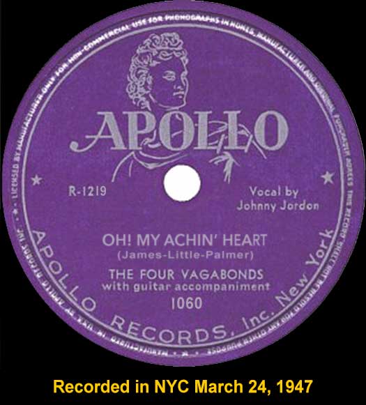 Apollo 1060 record label, Four Vagabonds