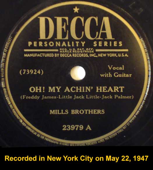 Decca 23979 A record label, Mills Bros