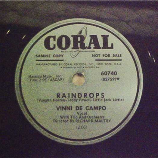 Coral 60740 record label, Vinni De Campo
