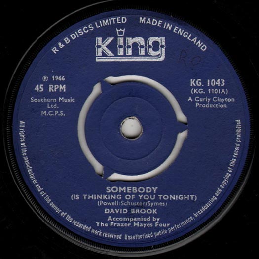 King KG. 1043 record label, David Brook