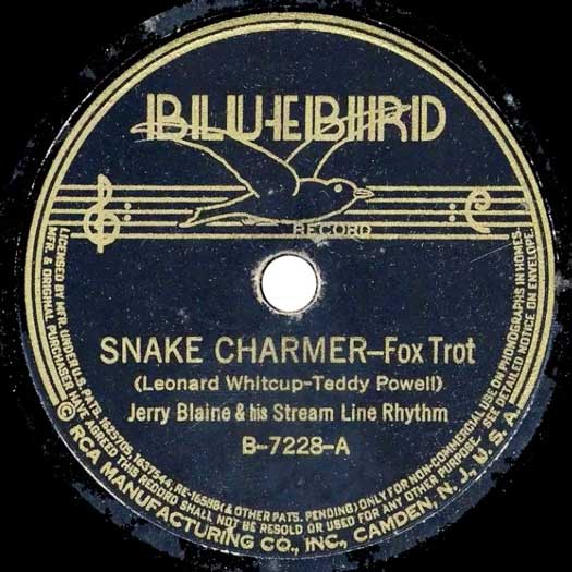 BLUEBIRD B-7228-A record label, Jerry Blaine & his Stream Line Rhythm