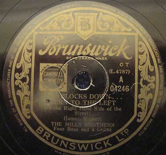 Brunswick A 04246 record label, The Mills Brotherts