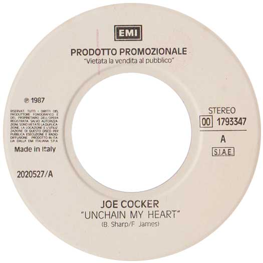 Unchain my Heart, Joe Cocker EMI Prodotto promozionale )) 1793347 record label