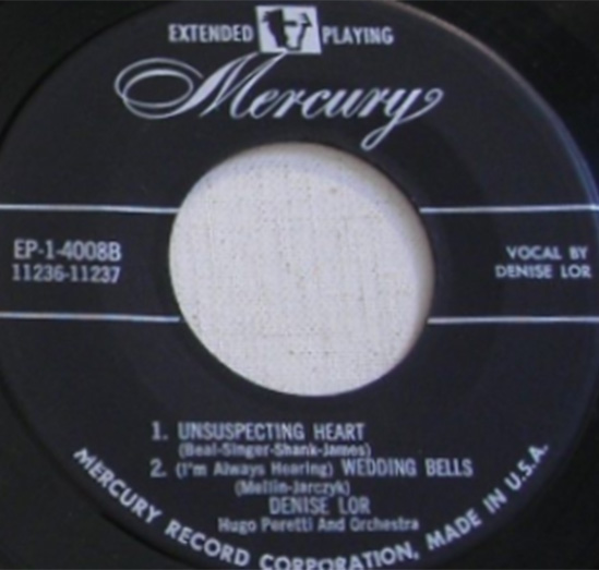 Mercury EP-1-40088 record label, Denise Lor