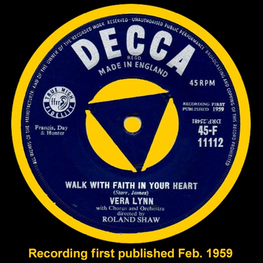 Decca 45-F 11112 record label, Vera Lynn