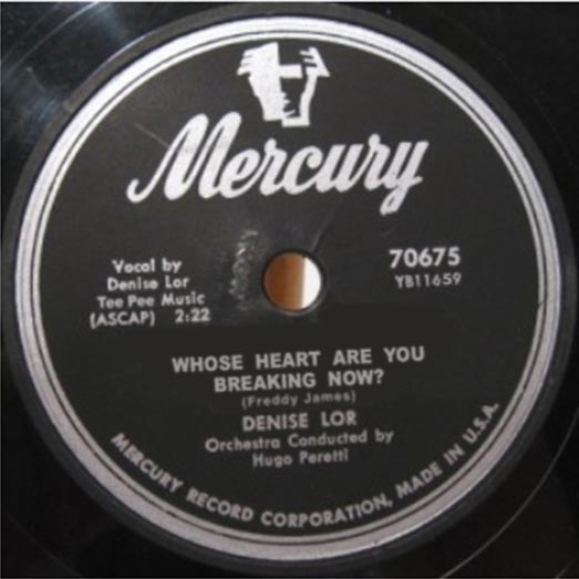 Mercury 70675 record label, Denise Lor