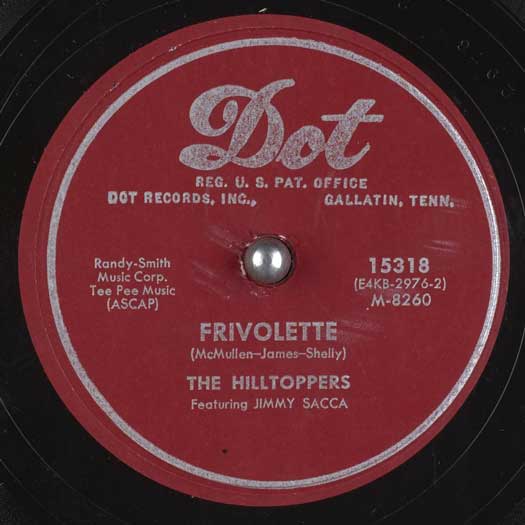 DOT 78rpm #15318 record label, The Hilltoppers