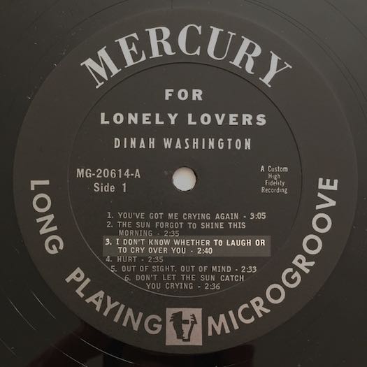 I Don't Know Whether To Laugh Or Cry Over You-Mercury MG-20614-A