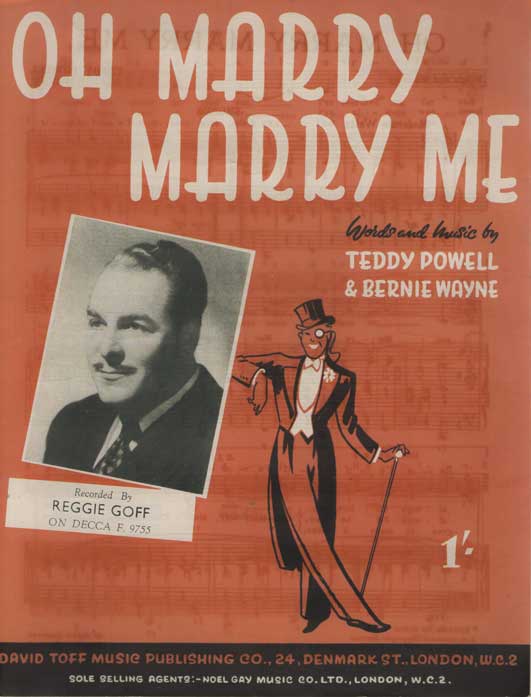 Oh Marry Me, Marry Me-Sheetmusic, Reggie Goff
