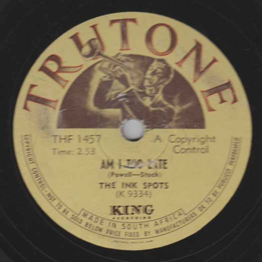 Trutone THF 1457 record label, South Africa