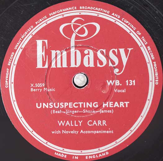 Embassy WB. 131 record label, Wally Carr