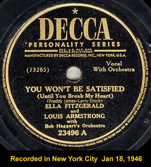 Decca record 23496A-Ella Fitzgerald &Louis Armstrong